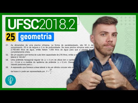 25 VESTIBULAR UFSC 2018/2 - GEOMETRIA - As dimensões de uma piscina olímpica, na forma de