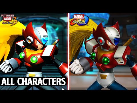 MVC Infinite vs Ultimate MVC 3 - All Characters Comparison + Hyper Combo
