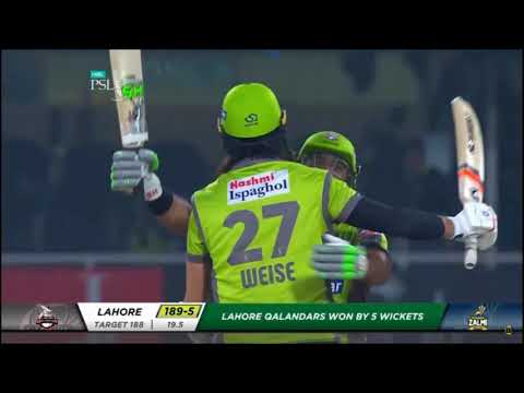 HBL PSL 2020 - Lahore Qalandars vs Peshawar Zalmi - Match 24 - 10 Mar | Winning Six By David Wiese