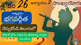 Bhagavad Gita chapter 2 verse 26||sankyayoga|| భగవద్గీత 2వ అధ్యాయం శ్లోకం 26|| divine touch telugu