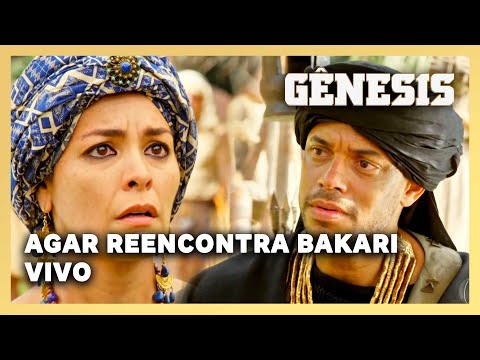 NOVELA GÊNESIS: Agar se emociona ao reecontrar Bakari vivo