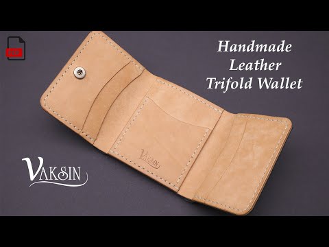 Making a Leather Trifold Wallet | PDF Pattern | DIY | 4K