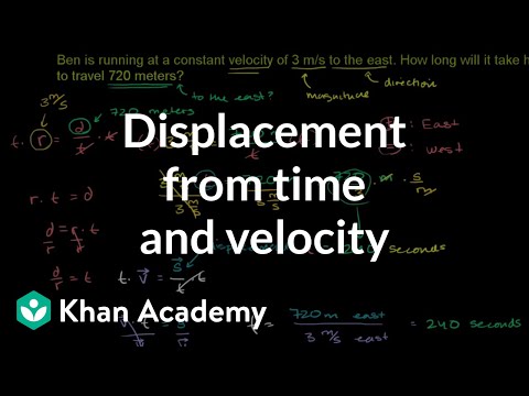 時間と速度の例から見た変位｜一次元運動｜物理学｜カーンアカデミー (Displacement from time and velocity example | One-dimensional motion | Physics | Khan Academy)
