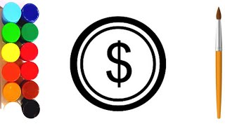 How to Draw a Coin Step by Step For Kids | Money Drawing, Painting & Coloring for Kids #money #coin