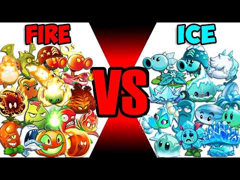 All Plants New Old Team ICE vs FIRE - Who Wil WIn? - Pvz 2 Team Plant vs Team Plant