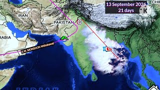 Next 30 Days Weather System Map Analysis South Asia Monsoon Through Line LPA 24 August 2026.