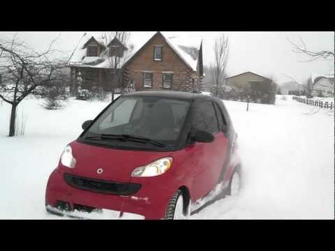 Smart Car in Michigan Snow