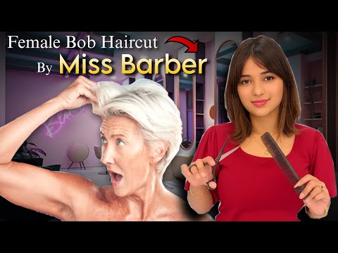 FEMALE BOB HAIRCUT BY GIRL BARBER #femalebarber #missbarber