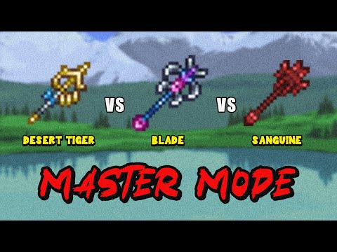 BLADE STAFF VS SANGUINE STAFF VS DESERT TIGER STAFF TERRARIA 1.4 (MASTER MODE)