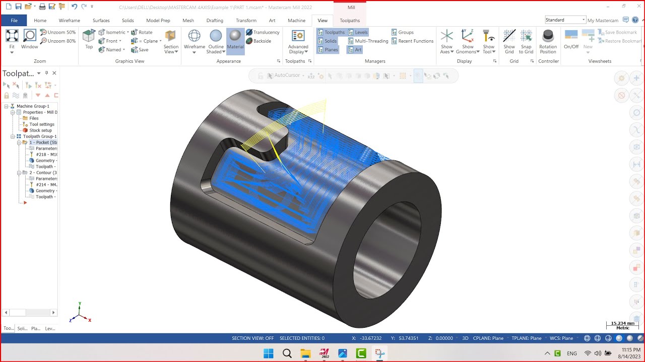 Training Mastercam 4 axis # 1