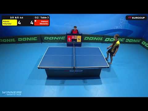 11:10 Mykola Halynskyi 0-3 Maksym Nikolenko 24.04.2023 TT Euro.Cup Ukraine Star. Table 3