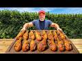 Cooking Juicy Turkey Legs Over Wood Fire In The Garden