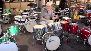 Video thumbnail for Mid 1960's Gretsch Round Badge Drum Set - Black Diamond Pearl - 20", 12", 16", 5.5"x14" by A Drummer's Tradition