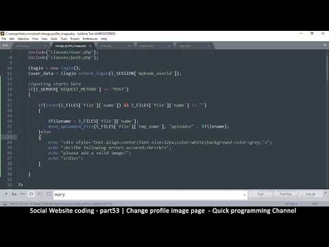 Social Website from scratch Part 8 Profile Page Top Bar | PHP | HTML | CSS | MYSQL Database