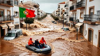 Portugal Now !🌊 Severe Floods Turn Streets into Rivers – Homes & Cars underwater in Alcácer do Sal