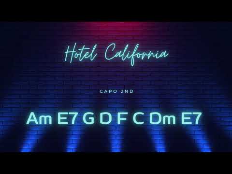 Hotel California- Chords- Lyrics- Intermediate Level Capo on 2nd