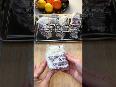 Check out pinned common on how I freeze my leftover birthday cake!🍰✨. #leftover #cakehacks #cake