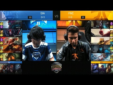 FNC vs GIA Highlights - FNATIC vs GIANTS Game 2 EU LCS Week 1 Summer 2016