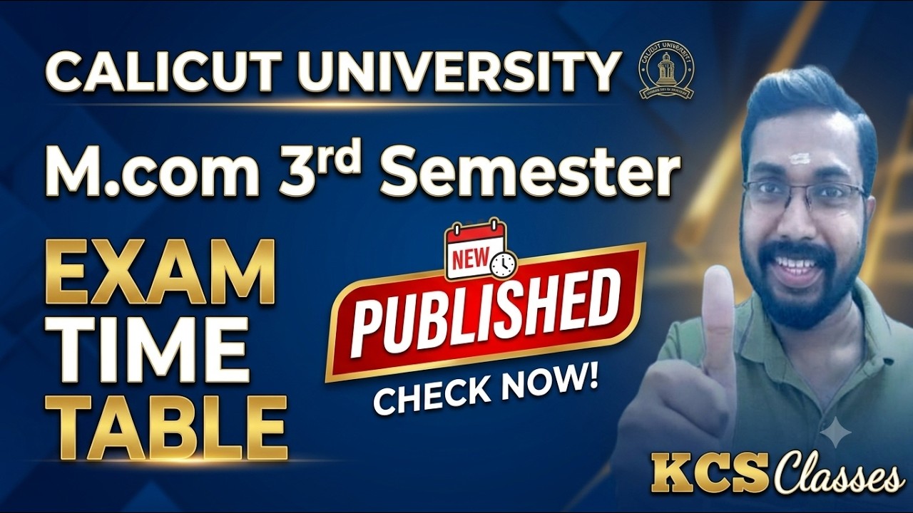 Calicut University M.com 3rd Semester Exam Time Table Published