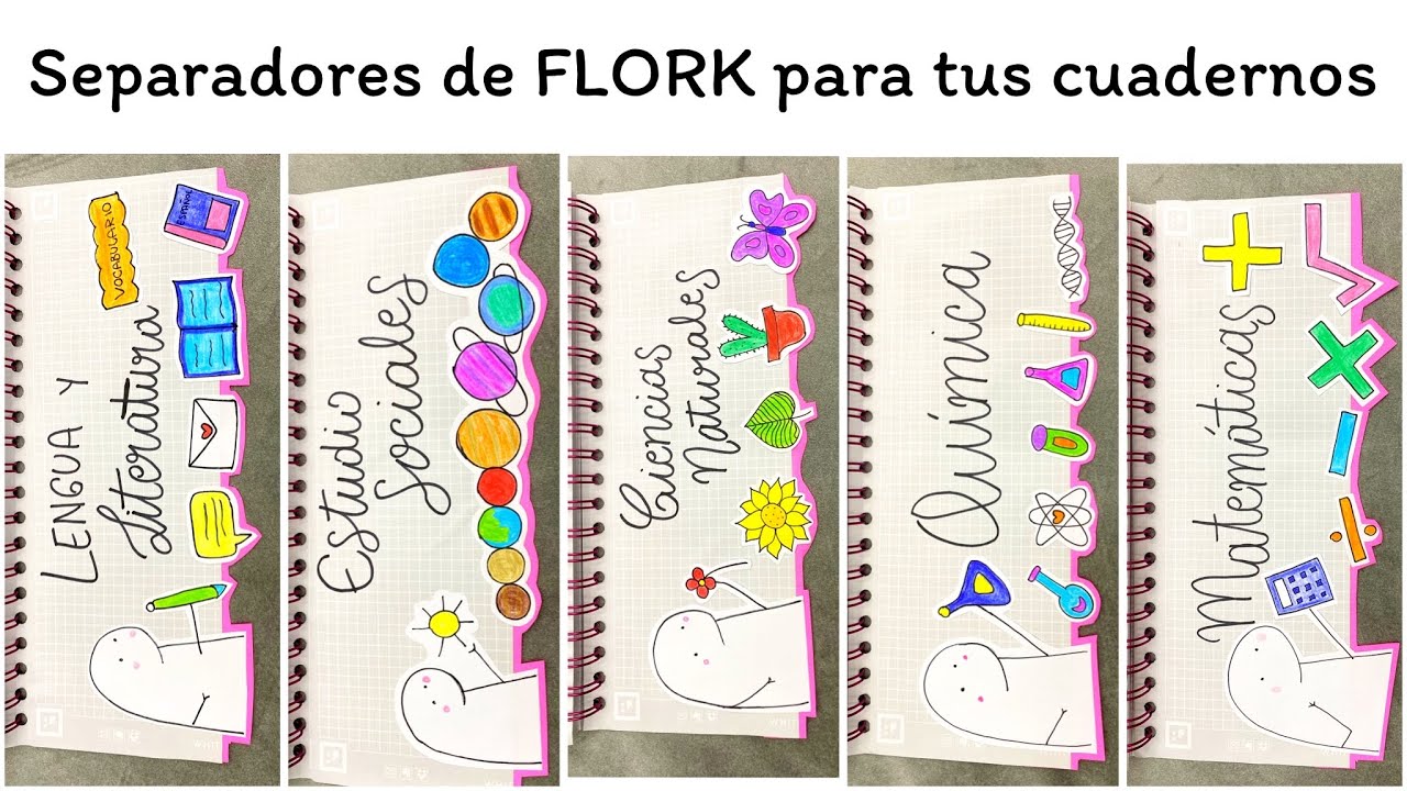 Separadores de FLORK para todas tus MATERIAS | Divisores de cuadernos