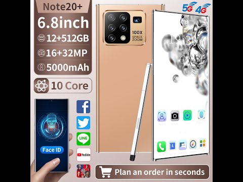 6.8 inch Galaxy Note20+ MobilePhone Global Version 12G 512G Octa Core smartphones Handset