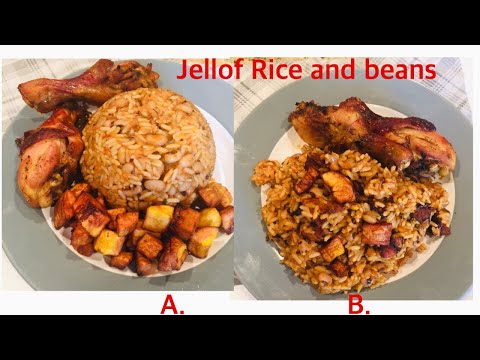 Jellof Rice and Beans with Fried Plantain for the weekend