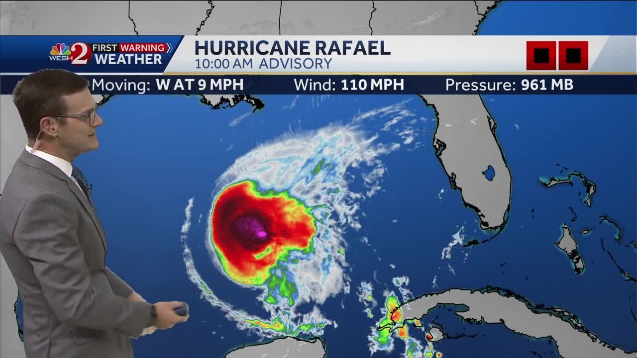 Rafael churning in Gulf of Mexico as powerful Cat. 2 storm, NHC says weakening is on the horizon
