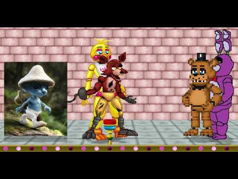 Mugen Battle Smurf Cat VS Freddy, Bonnie, Foxy & Chica