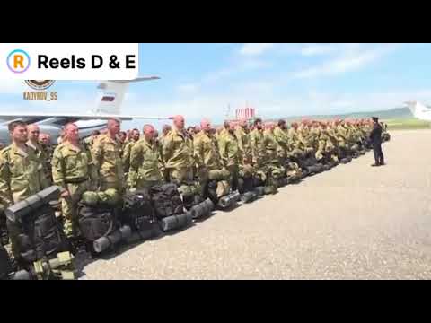 Group of Chechen volunteers going to war in Ukraine.