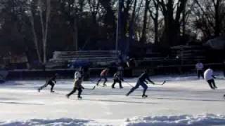 preview picture of video 'Hockey game - Toronto Islands, Canada'