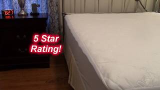 PlushDeluxe hypoallergenic Bamboo Mattress Protector –EASY TO INSTALL Like a Sheet!