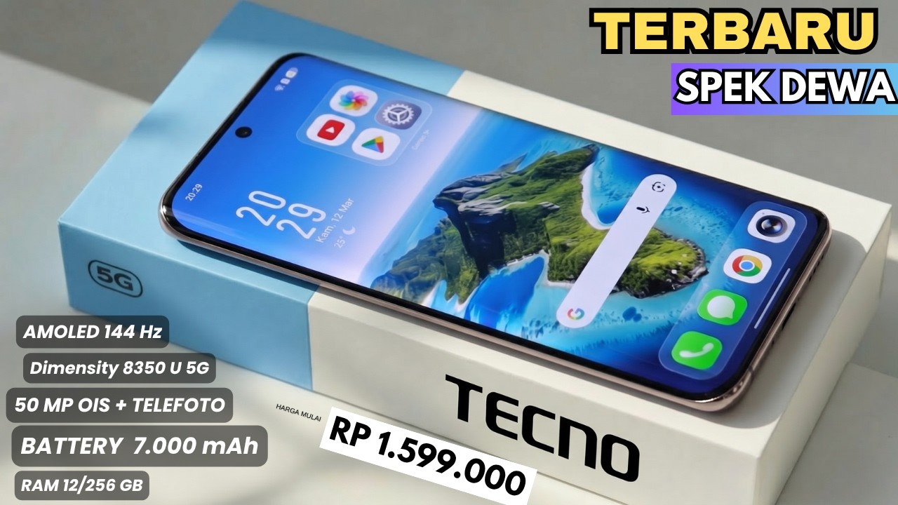 50 MP OIS, 50 MP TELEPHOTO, 7000 MAH‼️HP TECNO SPEK DEWA TERBARU & TERBAIK