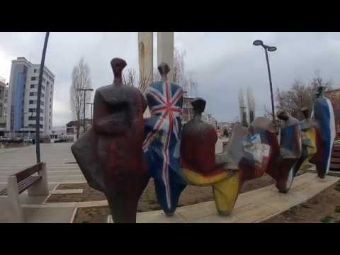 Walk around a street of Prishtina, Kosovo