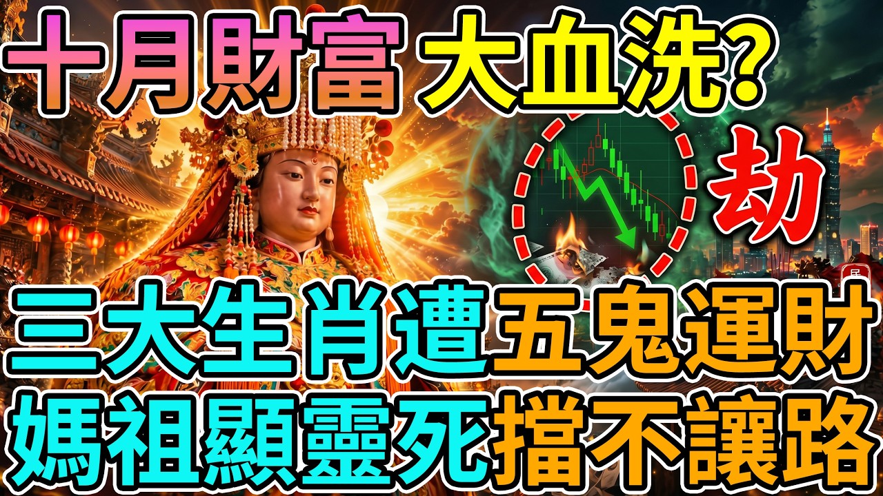 🚨十萬火急！10月財富無差別大血洗來了💥媽祖顯靈泣血死守街頭，這3大生肖再不躲注定傾家蕩產😱⚠️ #媽祖 #2026大劫 #白沙屯媽祖 #財富保衛戰 #生肖運勢 #避災擋煞 #金融風暴 #破財消