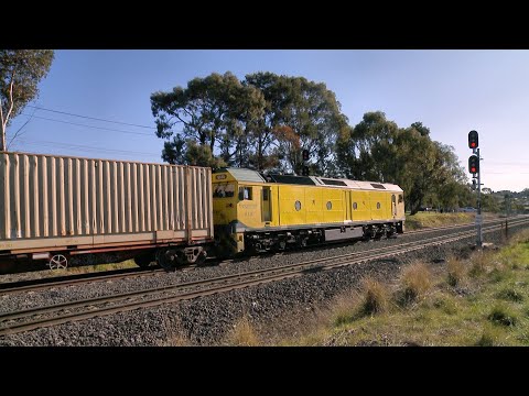 3MP1 Aurizon / TGE Container Train With G535 Departs Anakie Loop (8/8/2023) - PoathTV Railways