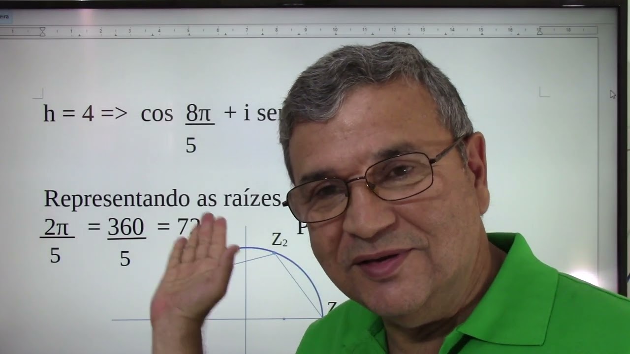 Solução de x ^ 5 = 1 , raízes complexas.