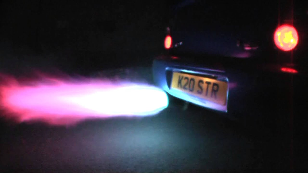 Bee*R Rev limiter launch control flames Subaru Impreza WRX STi Blitz Nur Spec R at night