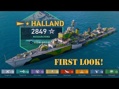 Halland - Legendary Tier Destroyer Bureau - First Look! | World of Warships Legends