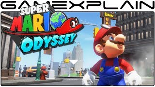 Super Mario Odyssey - Full Tour of New Donk City&#39;s Streets &amp; Inspecting the Brochure (Direct Feed)
