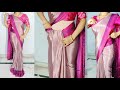 Uniform Crepe Saree Draping Perfectly For Beginners Office Wear Crepe Saree Draping With New Trick
