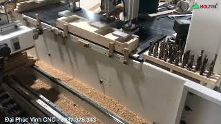 Máy khoan ngang cnc Holztek, chức năng làm mộng lá sách, khoan nhiều điểm CNC-2500FZ