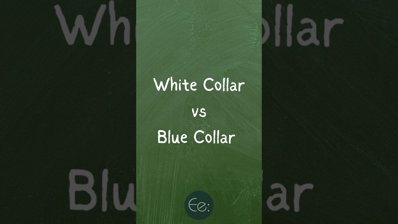 White Collar vs Blue Collar 🏢🔧  What’s the Difference? by English explained #words #difference