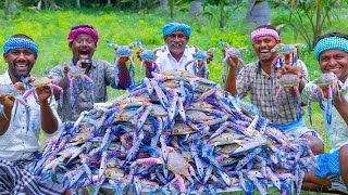 1000 BIG SIZE CRABS | Big Blue Crab Fry Recipe Cooking in Village | Seafood Recipe | Crab Recipe