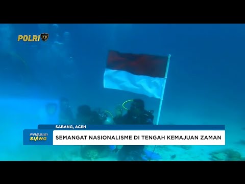 DITPOLAIRUD POLDA ACEH KIBARKAN BENDERA MERAH PUTIH DI DASAR LAUT SABANG