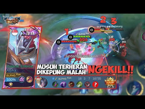 RAHASIA DI GANK TAPI NGEKILL ‼️ GAMEPLAY ALPHA BUILD TERSAKIT TERBARU 2024 - Mobile Legends