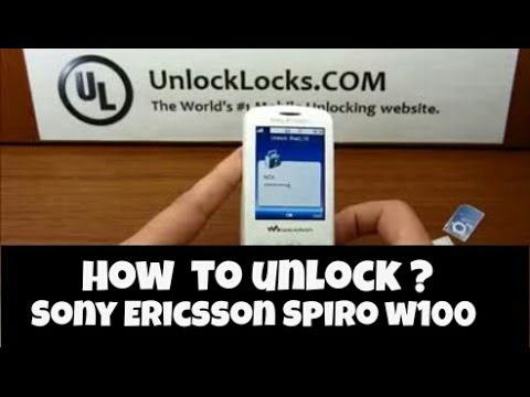 How To Unlock Sony Ericsson Spiro (W100, W100a and W100i) by unlock code.