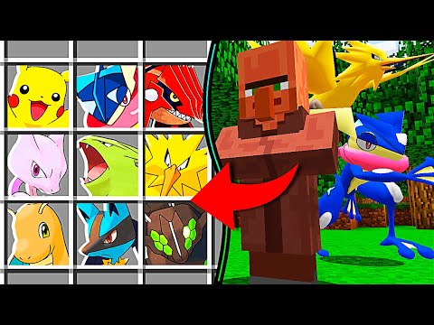 ENCONTREI UM VILLAGER E ELE ME DEU TUDO QUE EU QUERIA NO MINECRAFT (POKÉMON)
