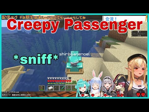 Creepy Passenger Scare in Hololive Minecraft! | Shiranui Flare & Pekora [Eng Sub]