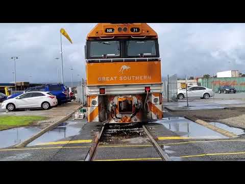 A Rare sight here at kewdale NR34 Great Southern ariving from Melbourne