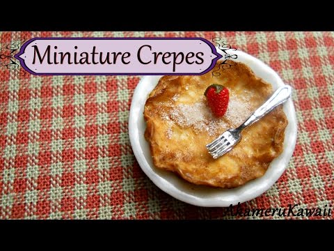 Miniature Crepes with strawberry and sugar - polymer clay tutorial Video